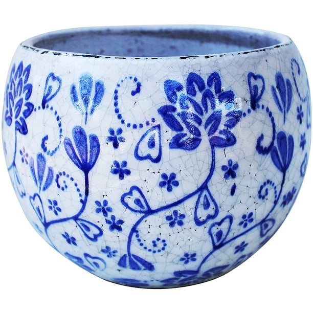 White Crackle Glaze Vintage Ceramic Candlestick Phone Planter